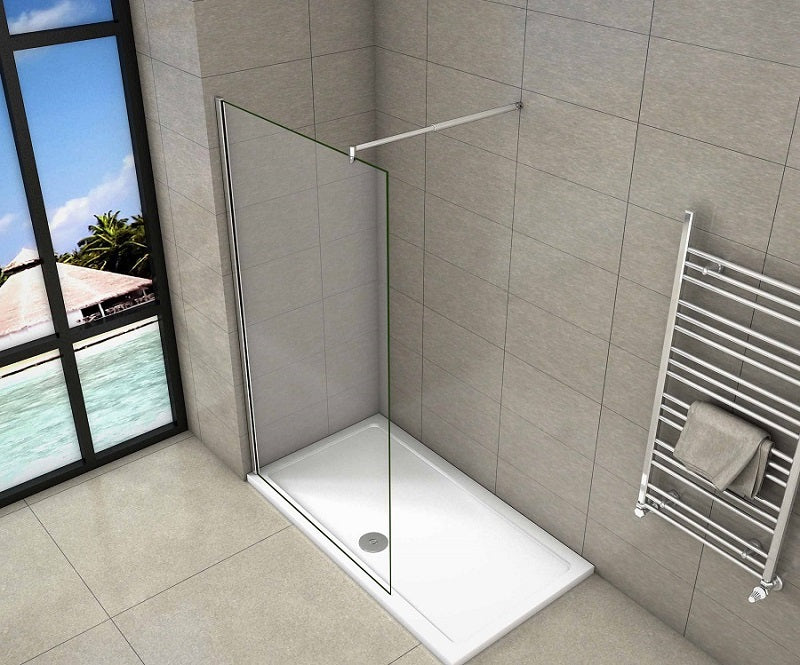 Wet Room Shower screen Walk in EasyClean glass 185/195/200