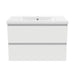 wall-hung white vanity unit with sink