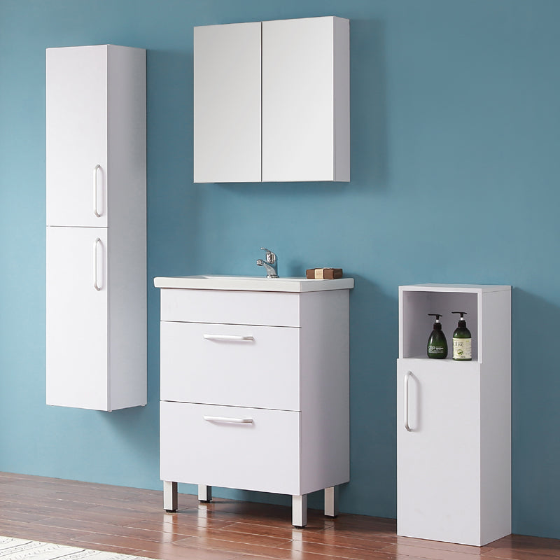 Floor Standing Vanity Units with Basin and Drawers,600mm,White