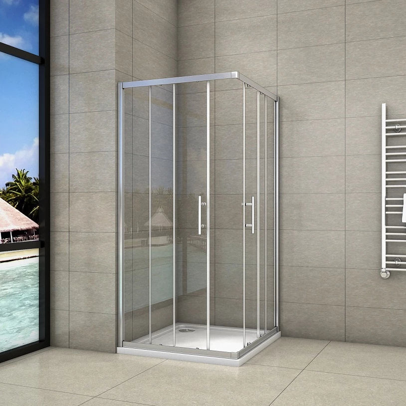Corner Entry Sliding Shower Enclosure Glass 185cm Door