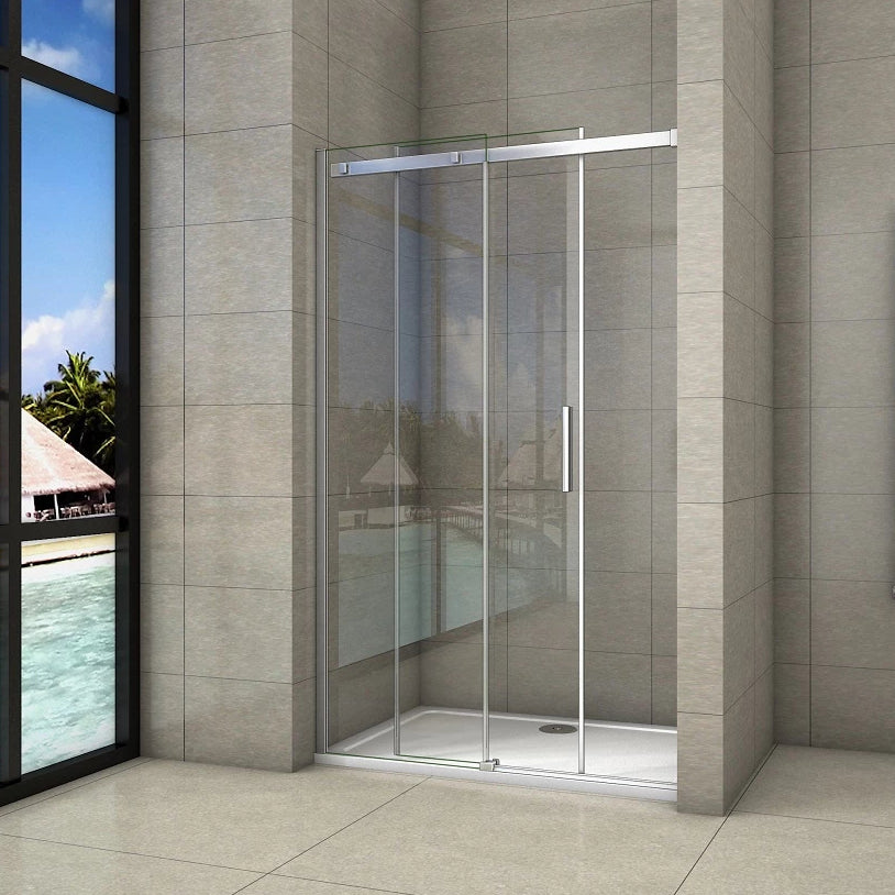 Sliding Shower Door Chrome 6mm Glas 195cm height