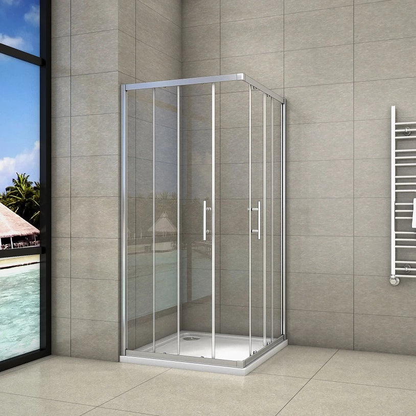 Corner Entry Shower Enclosure Cubicle Double Sliding Shower Door