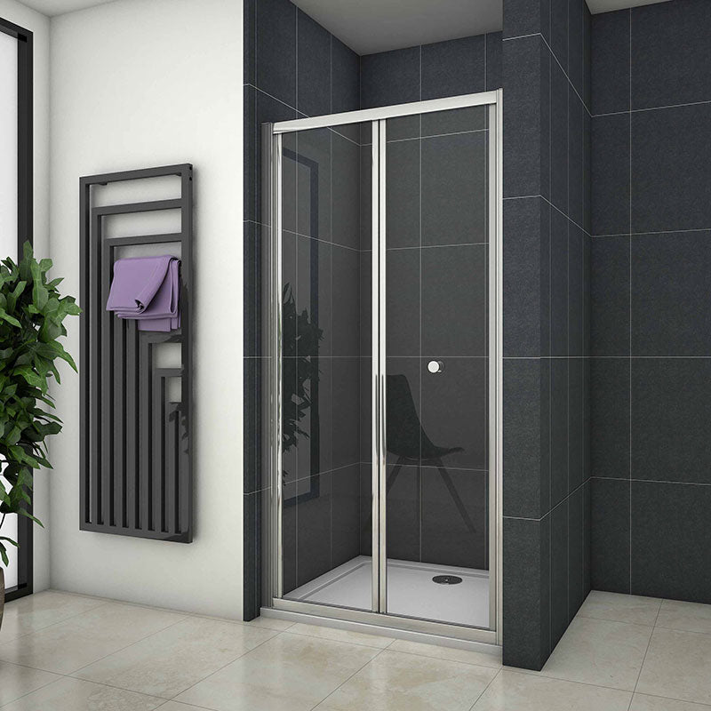Bifold AICA shower enclosure, Cubicle Door 700-1000W x 1900H Stone Tray