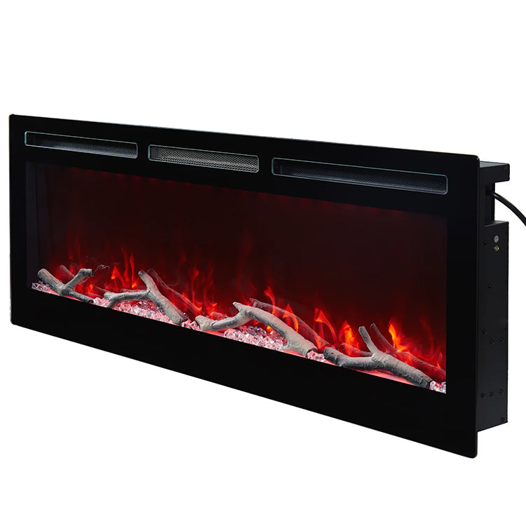 2023 Electric Wall Mounted LED Fireplace 14 Color Wall Inset Black 40 50 60