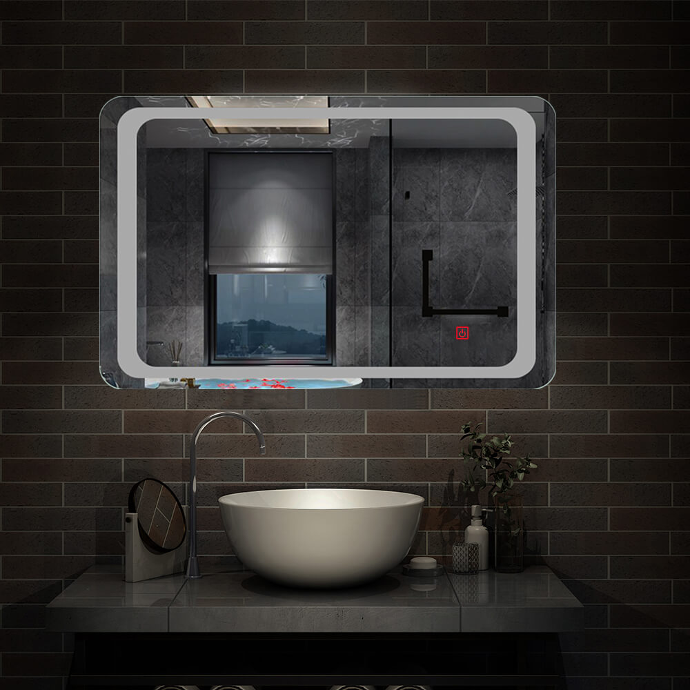 Bathroom Mirror with LED Lights Anti Fog Touch Sensor Switch