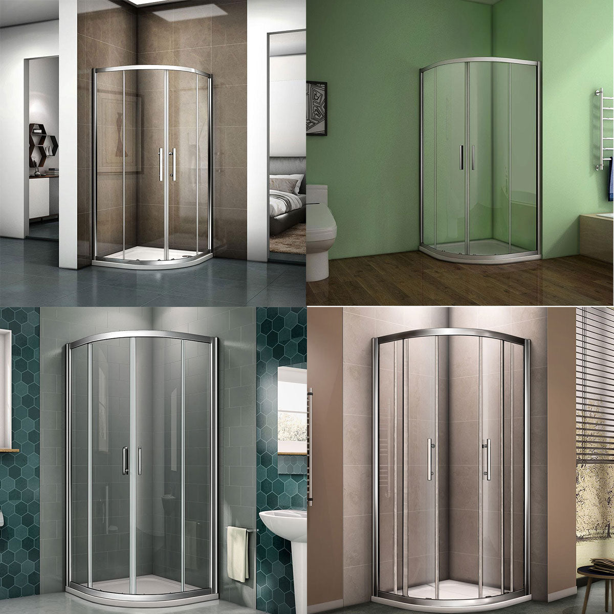 Quadrant shower, AICA shower enclosure, double sliding door