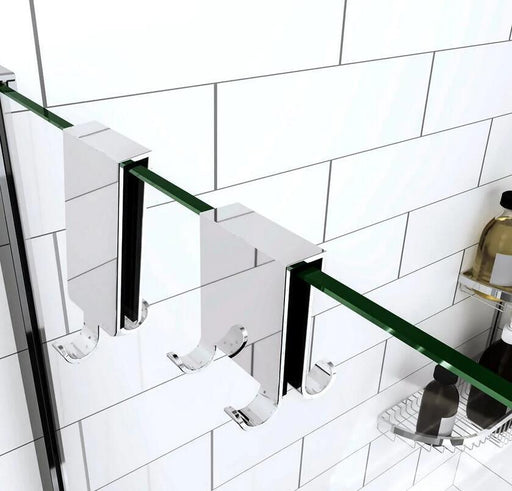 Silver Chrome Bathroom Glass Screen Bathrobe Coat Towel Hook Hanger