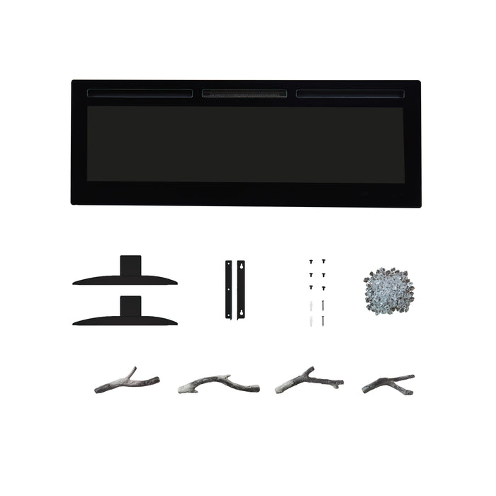 50 Wall Mounted Insert Electric Fireplace Heater Realistic LED Flame 14 Color