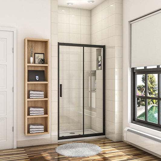 AICA-bathrooms-Black-Shower-Enclosure-NANO-Sliding-Door-1