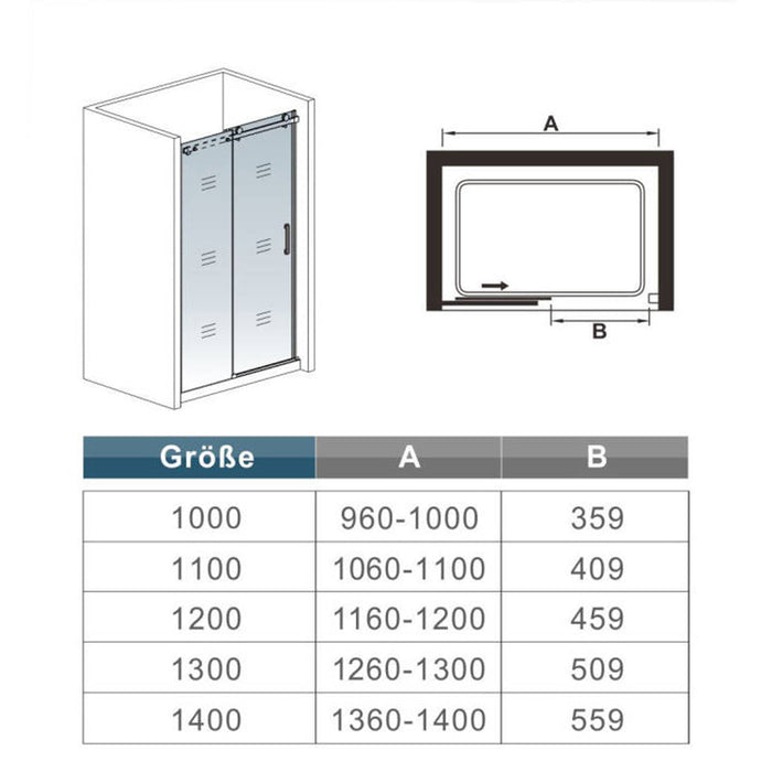 AICA-bathrooms-Black-Sliding-Shower-Doors-Frameless-Enclosure-5