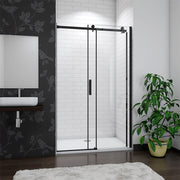 AICA-bathrooms-Sliding-Shower-Black-Frameless-Door-3