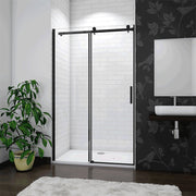 AICA-bathrooms-Sliding-Shower-Enclosure-Black-Door-2