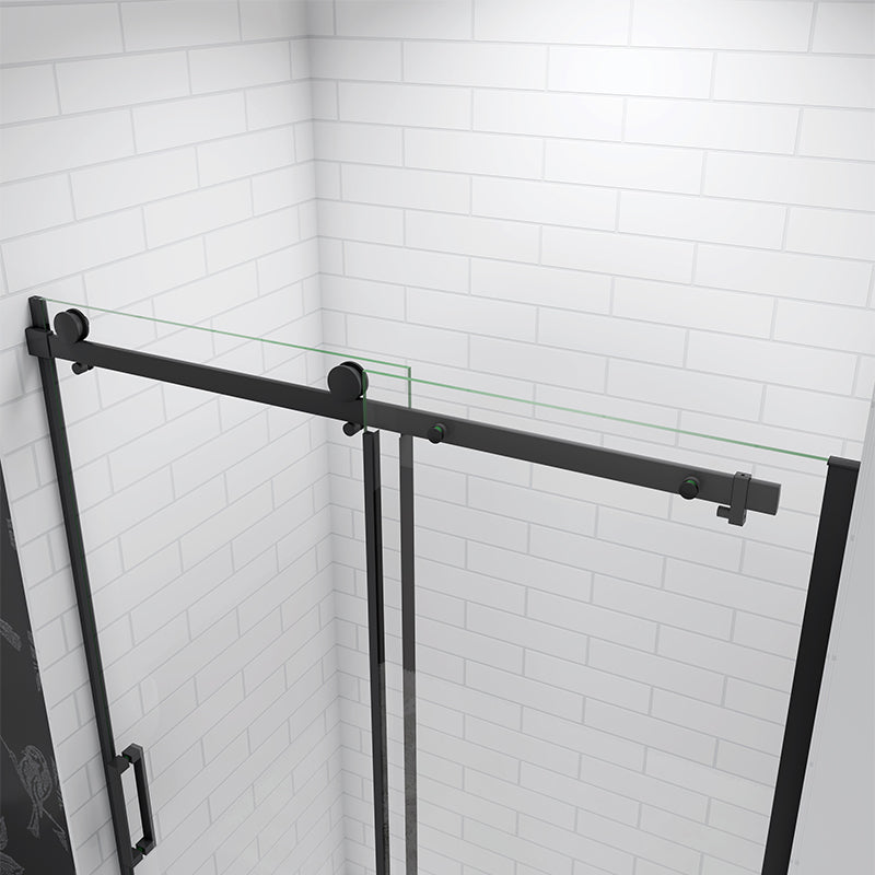 AICA-bathrooms-Black-Sliding-Shower-Enclosure-Door-4