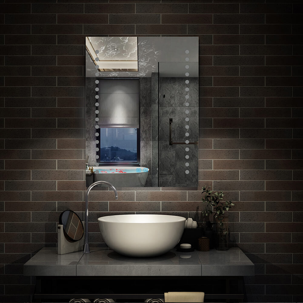 500x700mm Bathroom Mirror with LED Lights and Demister Pad Dual Contro