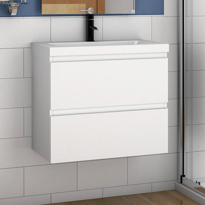 white vanity unit with sink wall-hung